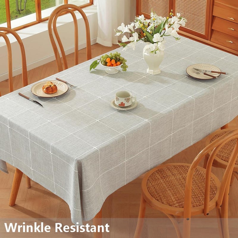 TruDelve Gray Cloth tablecloths Rectangle Table Cloths for 6 Foot Rectangle Tables Rustic Oblong Washable Tablecloth(Grey,86"x52",Rectangular) - Image 2